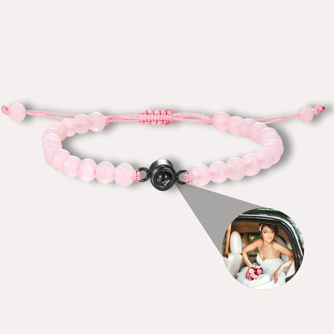 Claire – Damenarmband mit personalisierten Perlen und Foto