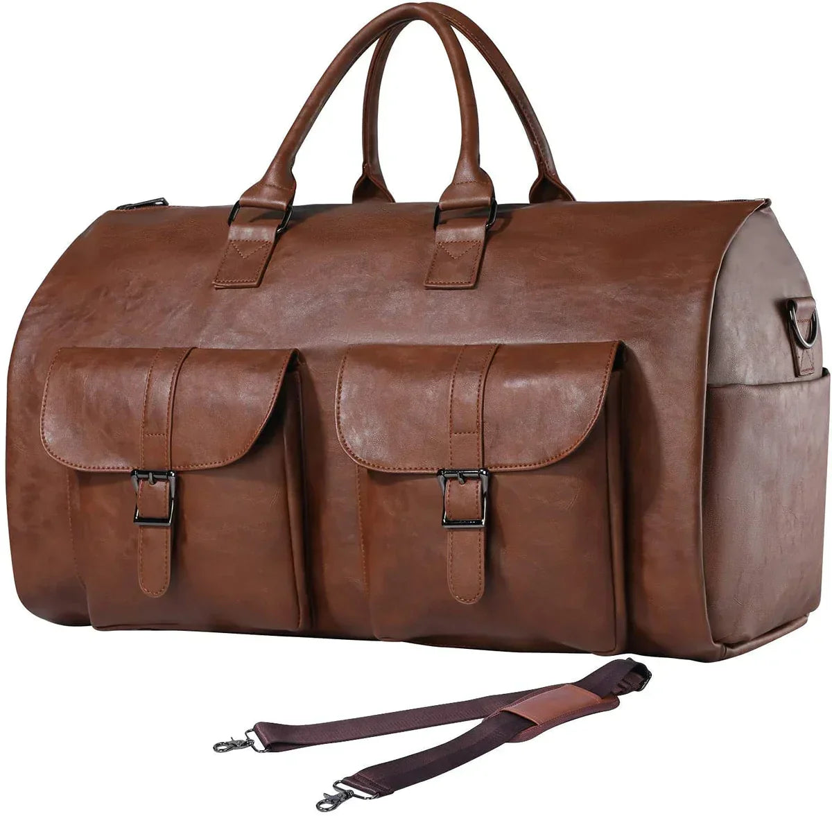 Russell – Großer Herren-Duffel-Garment Bag im Vintage-Stil aus Leder