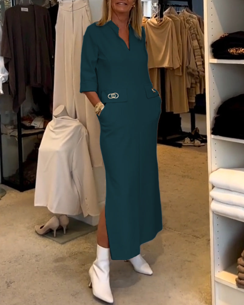 Ealdgyth – Elegante Kleid mit Schlitz