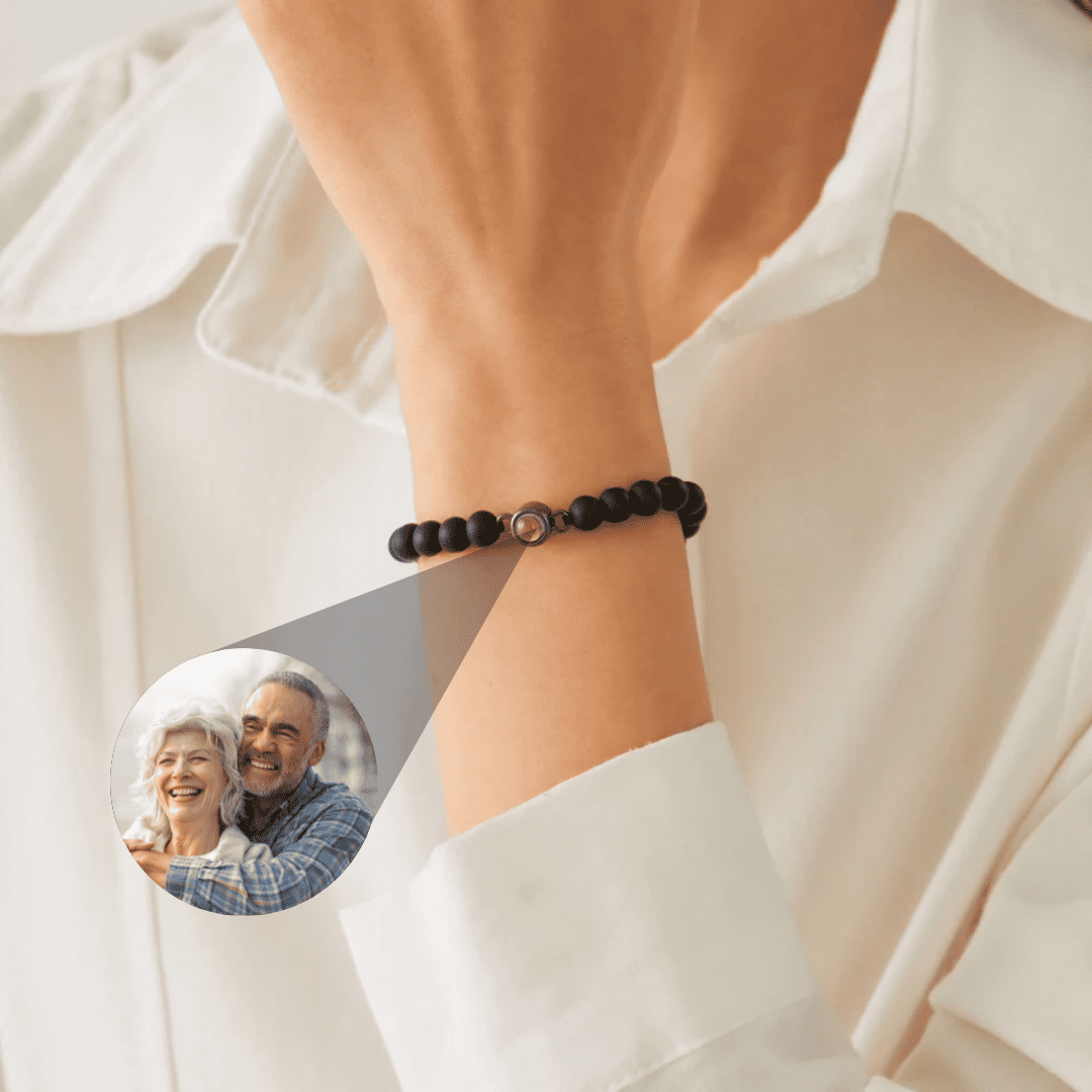 Claire – Damenarmband mit personalisierten Perlen und Foto