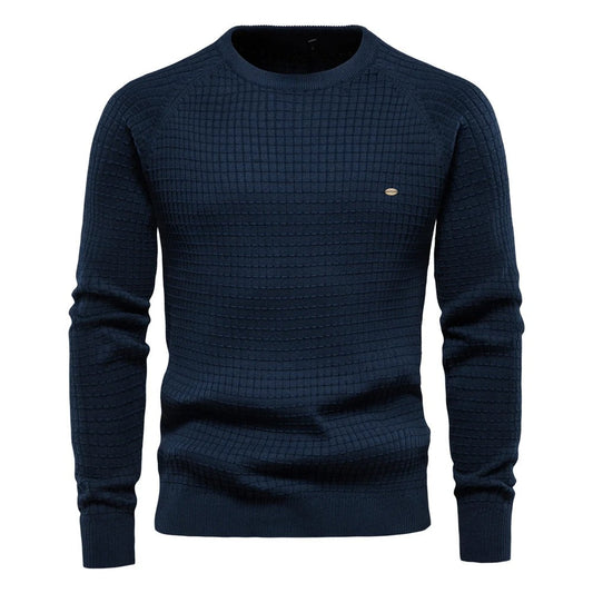 Matthew – Herren Strickpullover aus 100% Baumwolle, Rundhalsausschnitt für Herbst und Winter