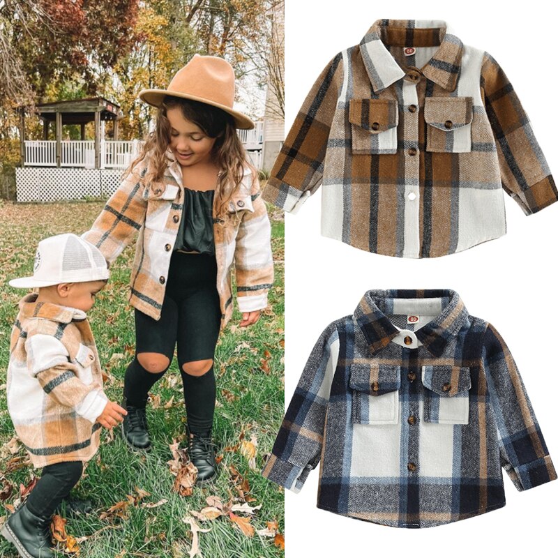 Dorit™ -Kleinkind kariertes Patchwork-Langarmshirt