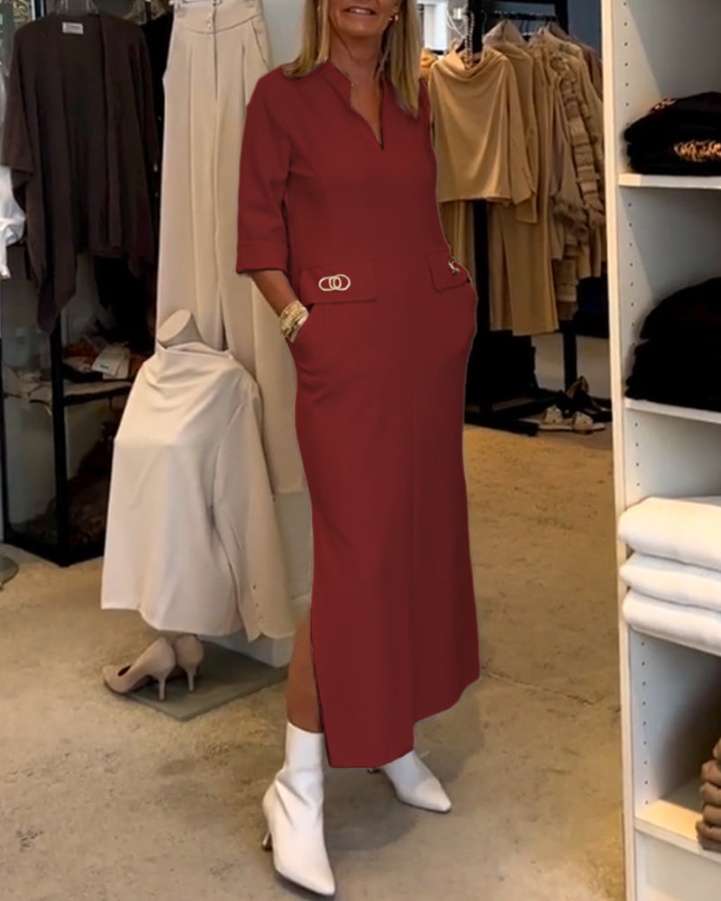 Ealdgyth – Elegante Kleid mit Schlitz