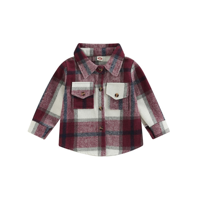 Dorit™ -Kleinkind kariertes Patchwork-Langarmshirt