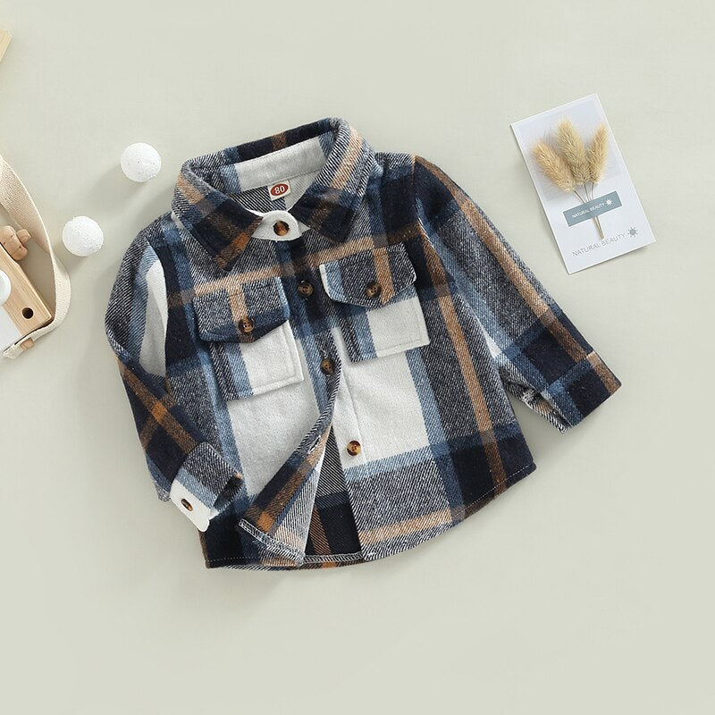 Dorit™ -Kleinkind kariertes Patchwork-Langarmshirt