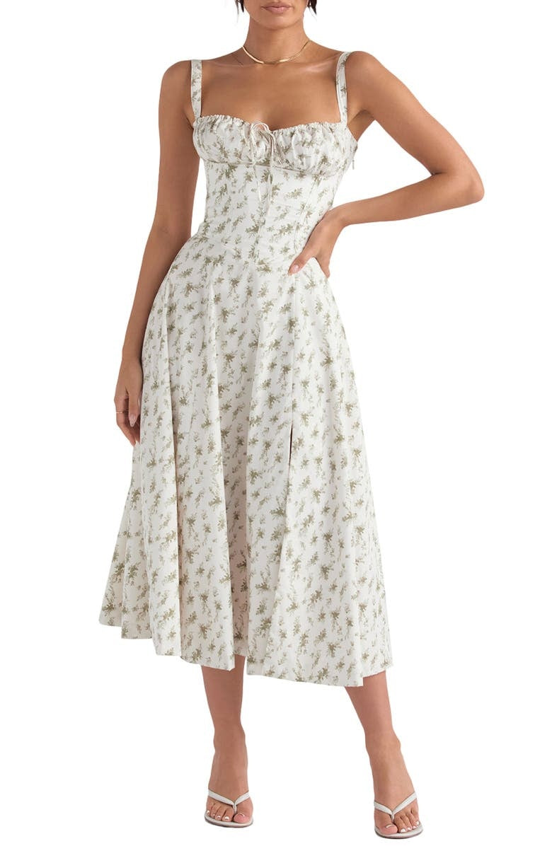 Sommerliches Bustierkleid mit farbenfrohem Druck