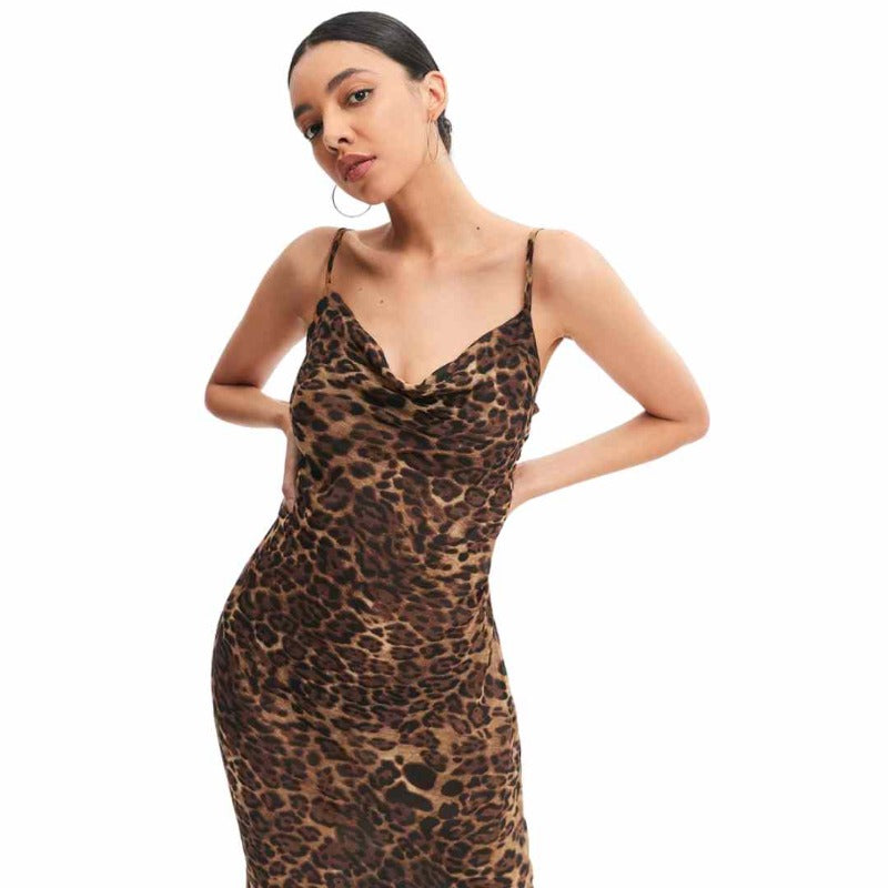 Maxi-Slipkleid Leopard Print