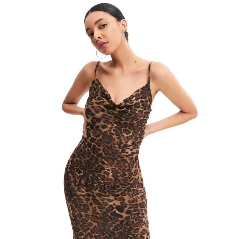 Maxi-Slipkleid Leopard Print