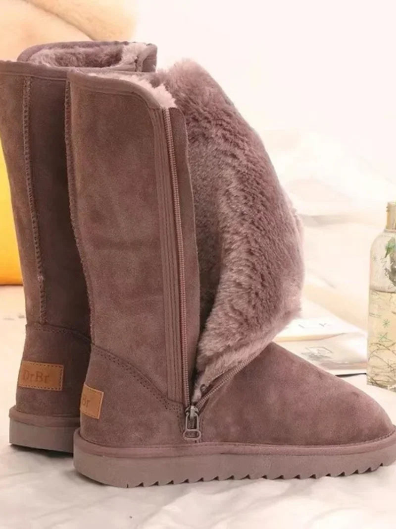 Emma – Damenleder Schneestiefel mit australischem Fell