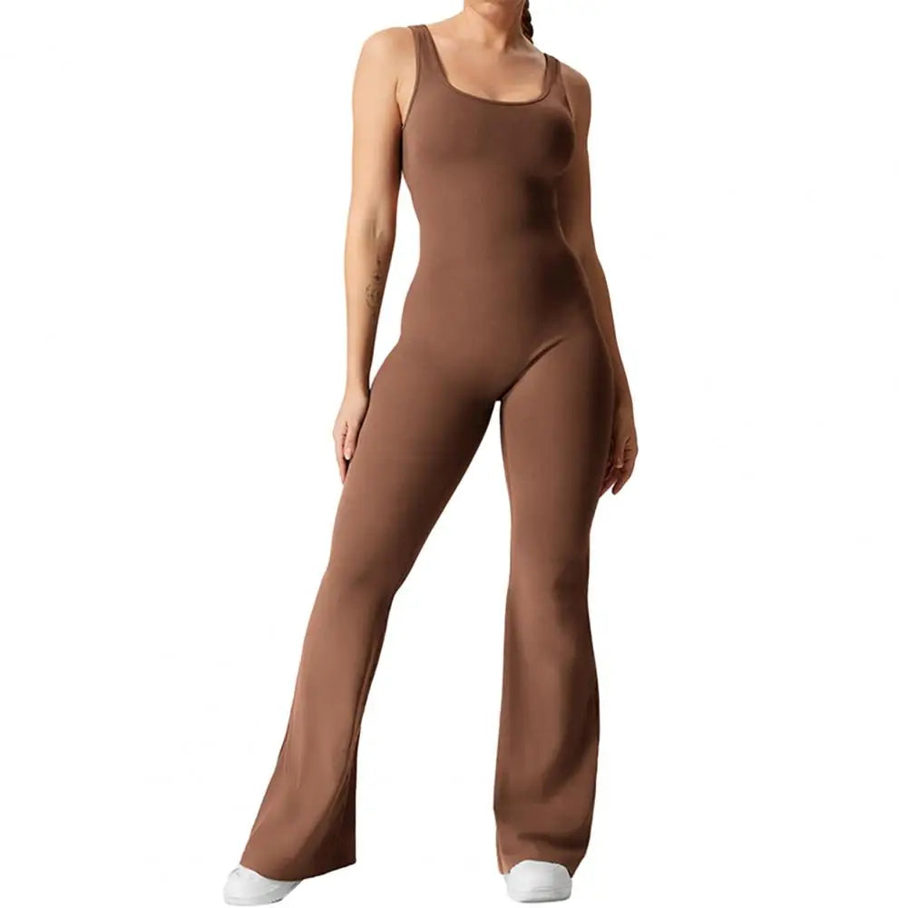 Ruby – Damen-Jumpsuit mit hohem Bund und ausgestelltem Saum