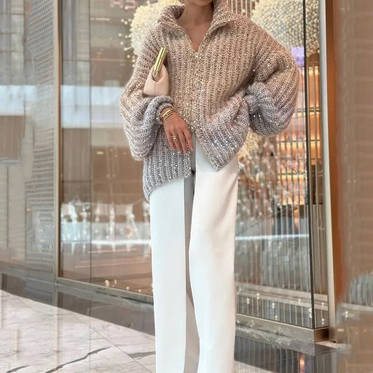 Anna - Eleganter Sweater mit Laternenärmeln