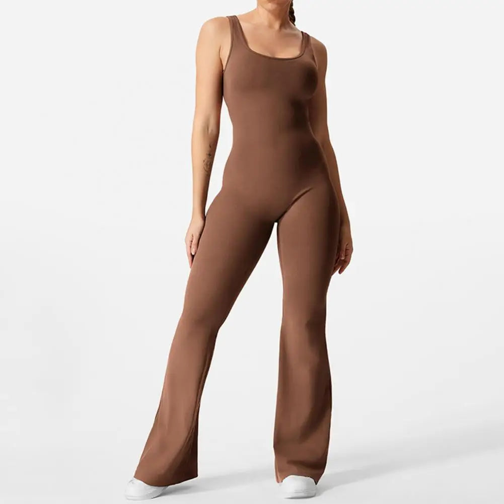 Ruby – Damen-Jumpsuit mit hohem Bund und ausgestelltem Saum