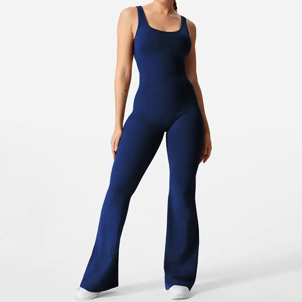 Ruby – Damen-Jumpsuit mit hohem Bund und ausgestelltem Saum