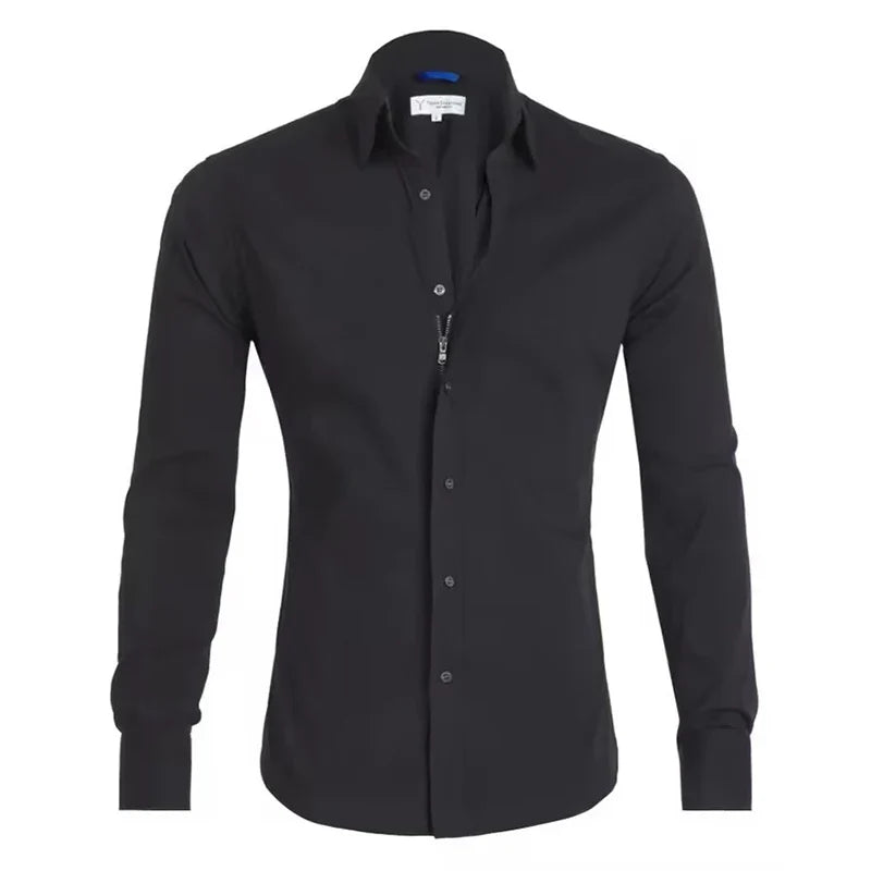 Tony – Herren Slim-Fit Oxfordhemd mit Stilvollem Reißverschluss