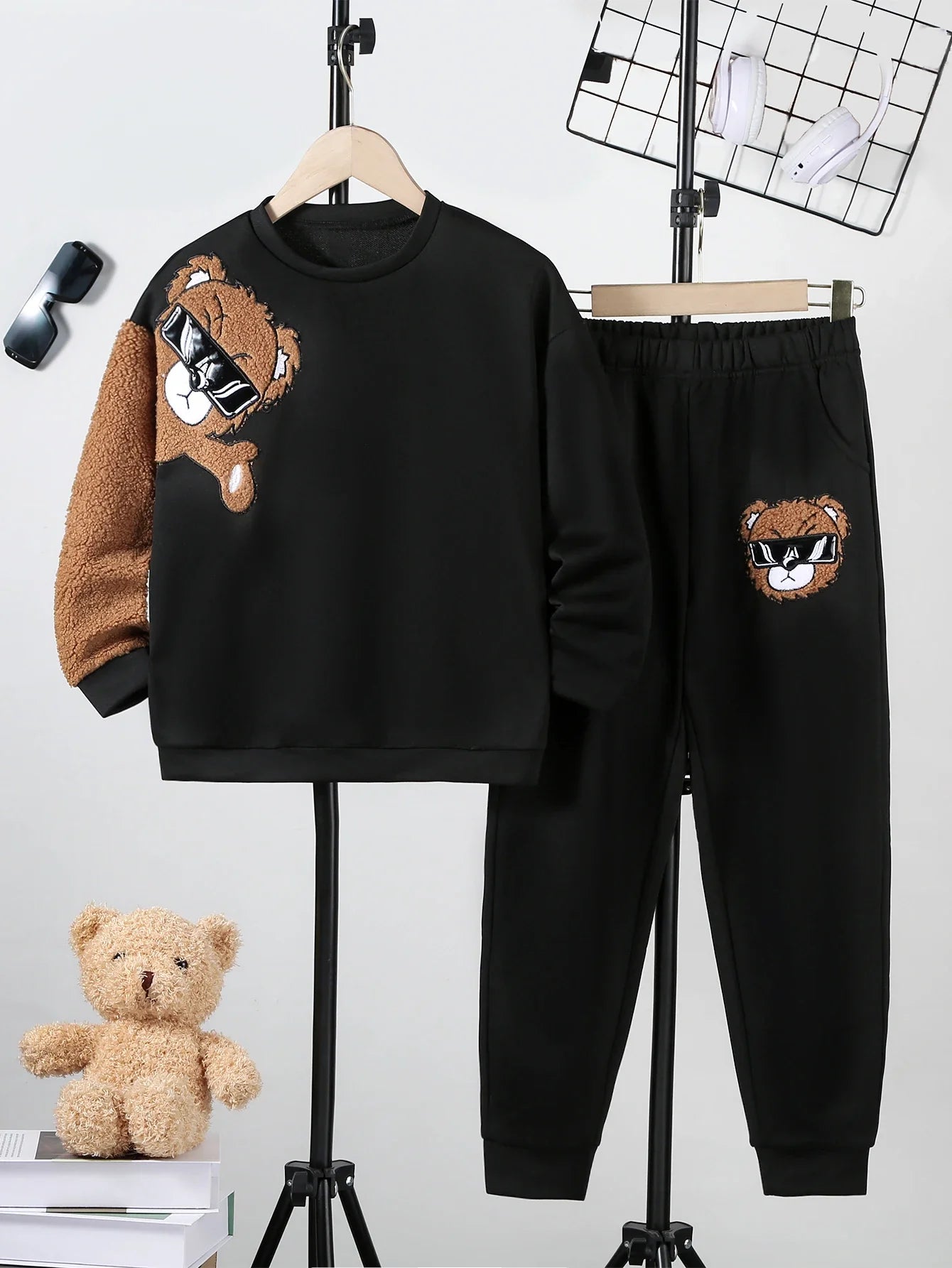 Michael – Langarm-Sweatshirt-Set mit Bärenmotiv für Jungen