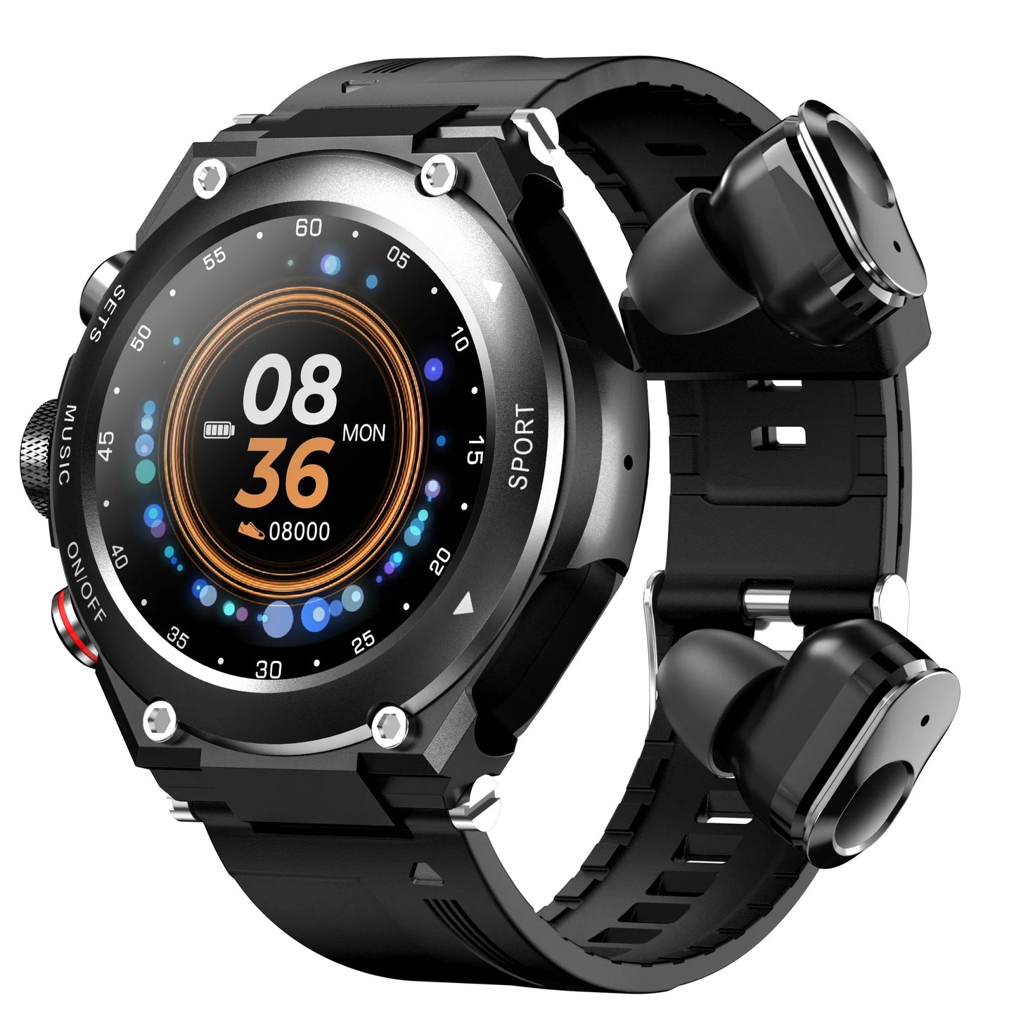 Michael – Herren-SmartWatch mit Ohrhörern und Fitness-Tracker