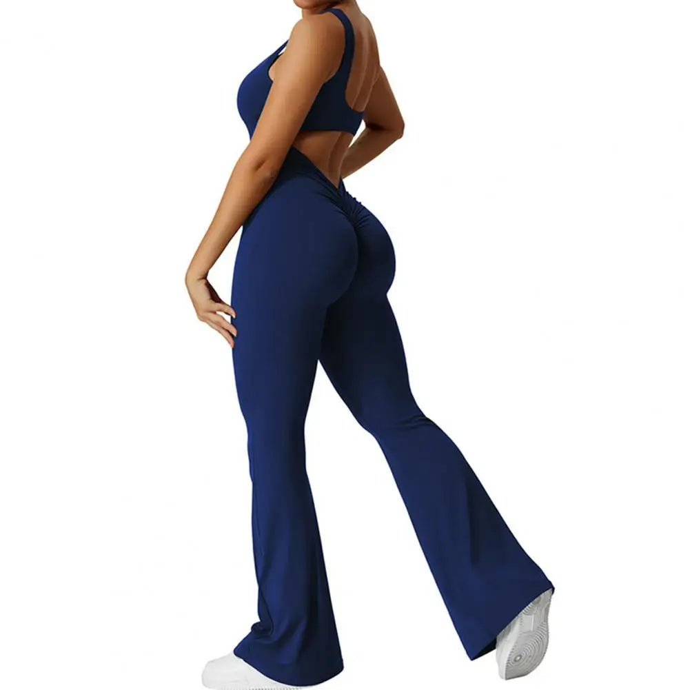 Ruby – Damen-Jumpsuit mit hohem Bund und ausgestelltem Saum