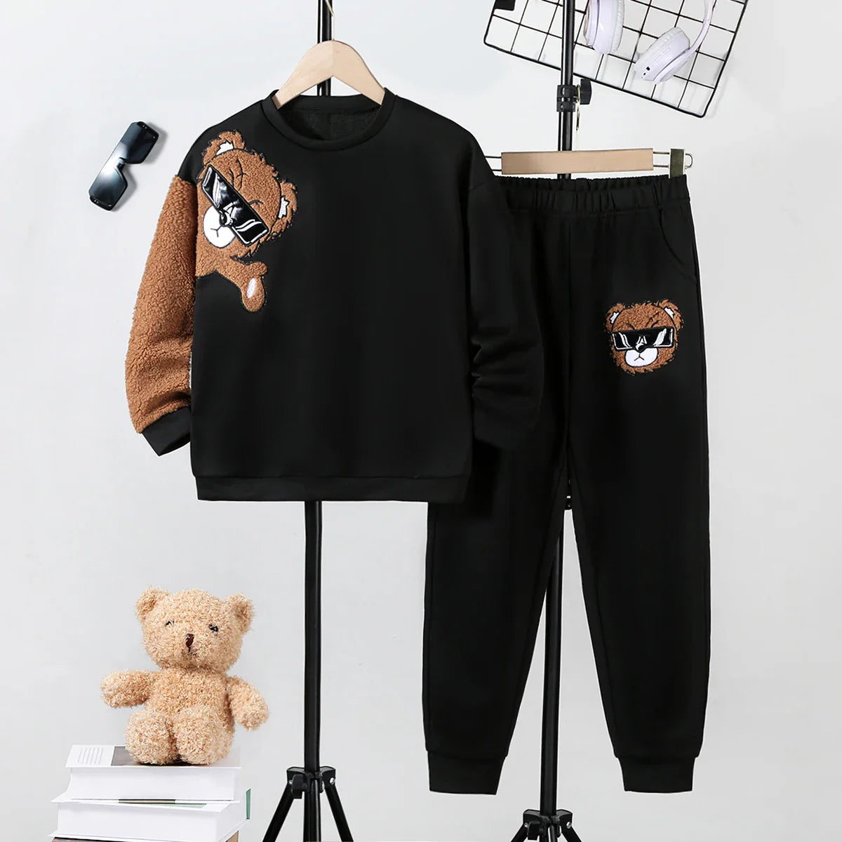 Michael – Langarm-Sweatshirt-Set mit Bärenmotiv für Jungen