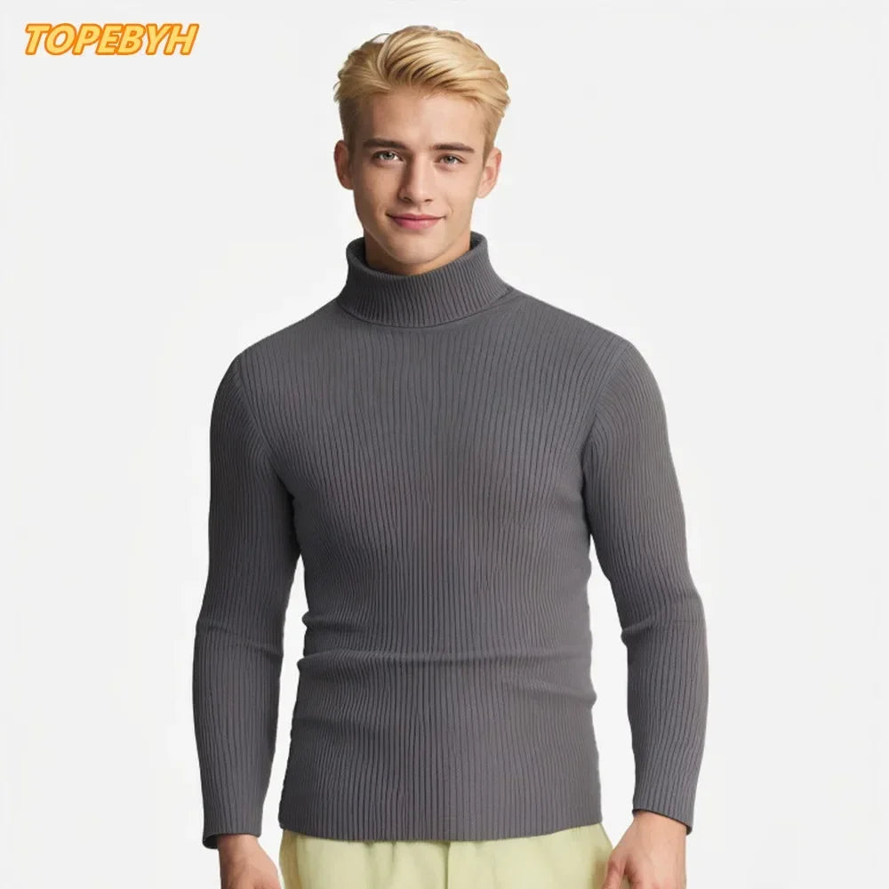 Bob – Herrenpullover mit hohem Kragen und schlanker Passform