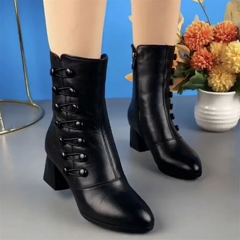 Megan – Wasserdichte Damenstiefel mit hohem Absatz