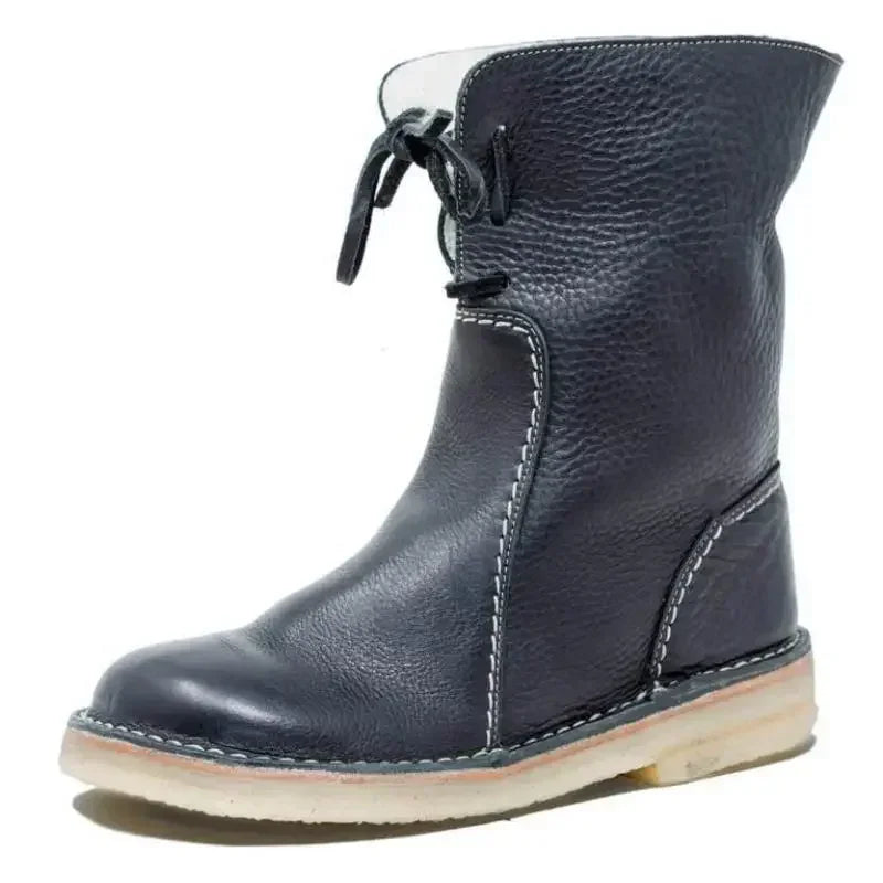 Caroline – Damen Retro Schnürstiefeletten mit Plüsch