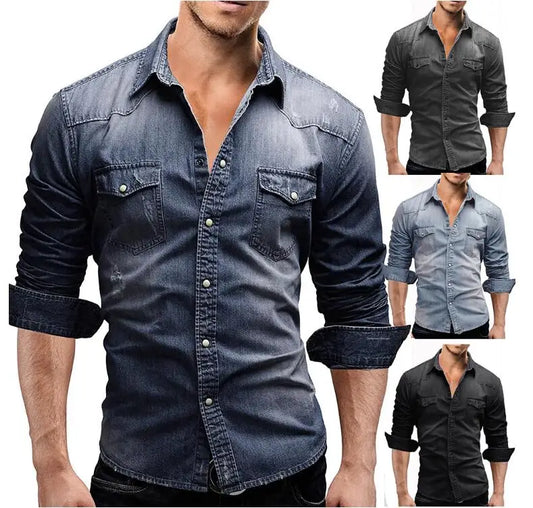 Conrad – Langarm-Denim-T-Shirt für Herren