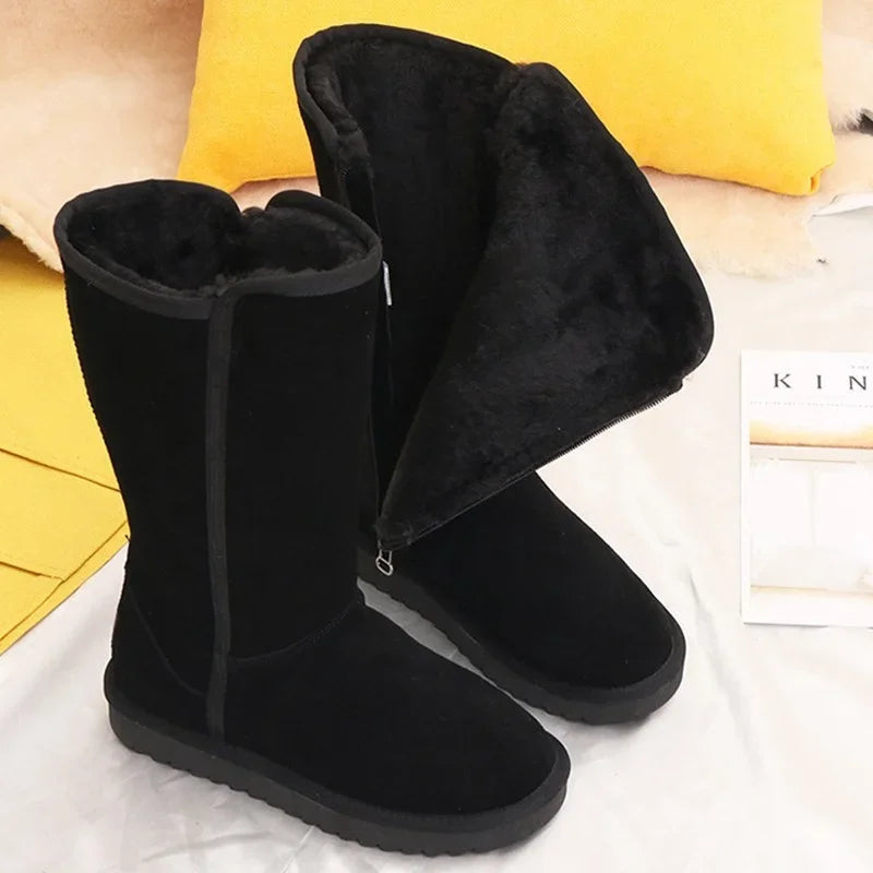 Emma – Damenleder Schneestiefel mit australischem Fell