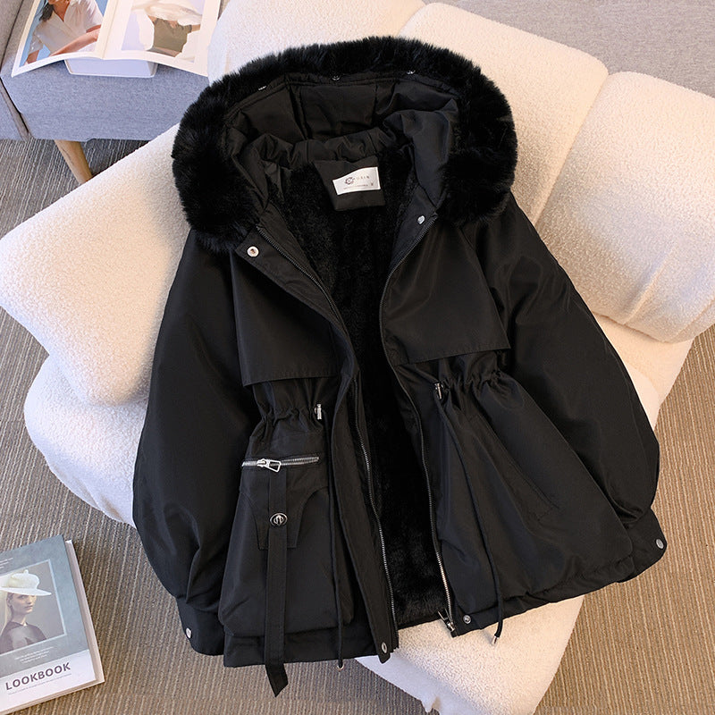 Lucy – Damen Winterparka mit Kunstfellkapuze und verstellbarer Taille