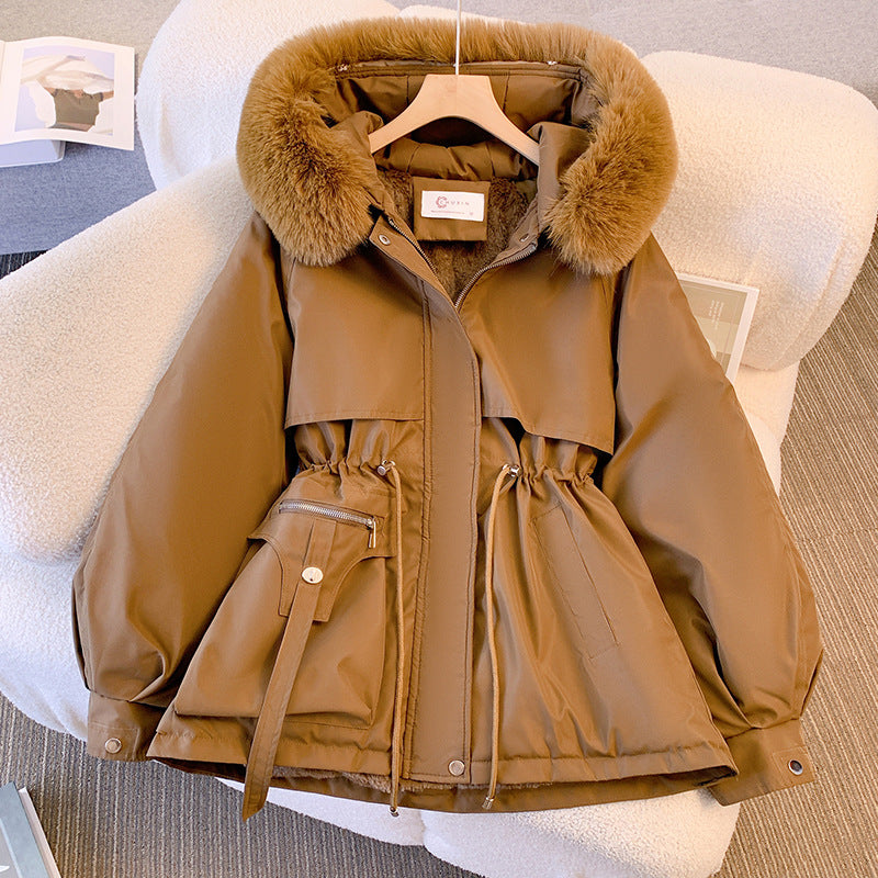 Lucy – Damen Winterparka mit Kunstfellkapuze und verstellbarer Taille