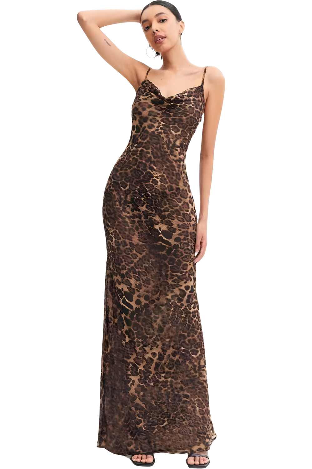 Maxi-Slipkleid Leopard Print