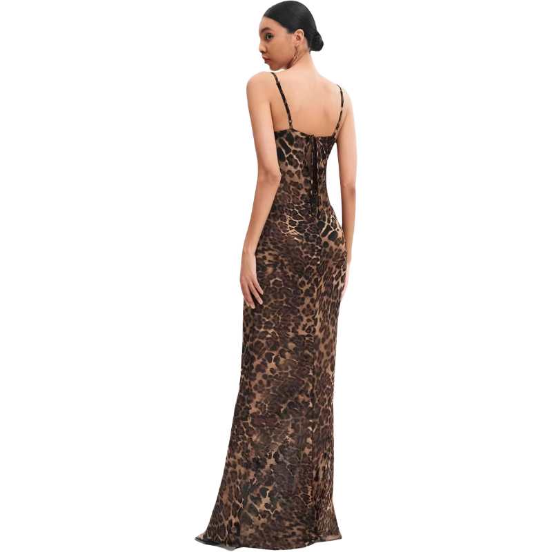 Maxi-Slipkleid Leopard Print