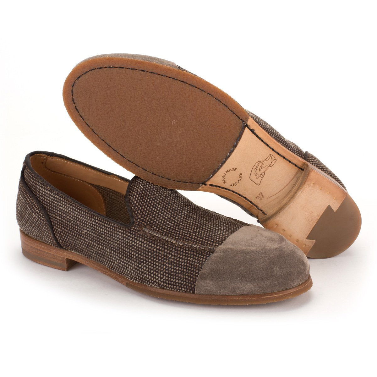 Emma – Damen Mélange Leinen Slipper