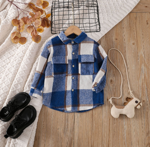 Dorit™ -Kleinkind kariertes Patchwork-Langarmshirt