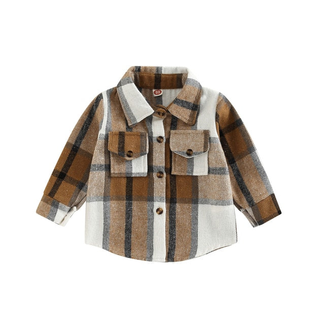 Dorit™ -Kleinkind kariertes Patchwork-Langarmshirt