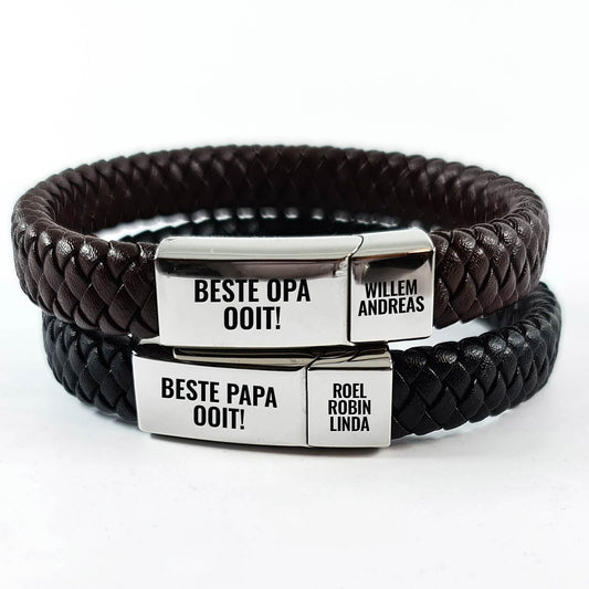 Stewart – Personalisierbares Armband für Papa oder Opa mit Gravur und verstellbarem Sitz