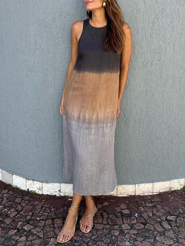 Anneliese™ - Langes Kleid mit Tie-Dye Druck