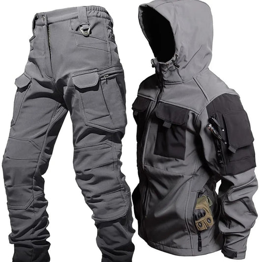 Lawrence – Herren Outdoor-Taktik-Kapuzenjacke und Cargohose Set